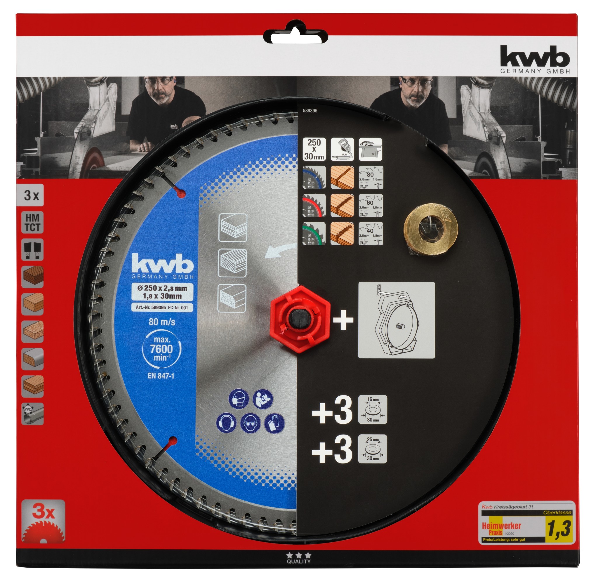 KWB ZaagbladSet 210 x 30 mm 24/36/60 Tands - Detailed view of the product