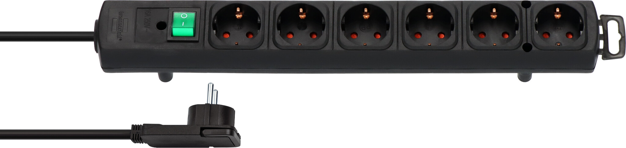 Comfort-Line Plus Stekkerdoos, 6-voudig met platte stekker 2m1