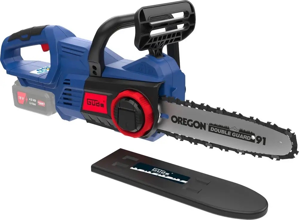 Güde GMK 18-0 Mini-kettingzaag, 18 V, borstelloze motor, automatische kettingsmering, gereedschapsloos snelspansysteem, zaaglengte 130 mm, kettingveiligheidsbescherming, zonder accu/oplader