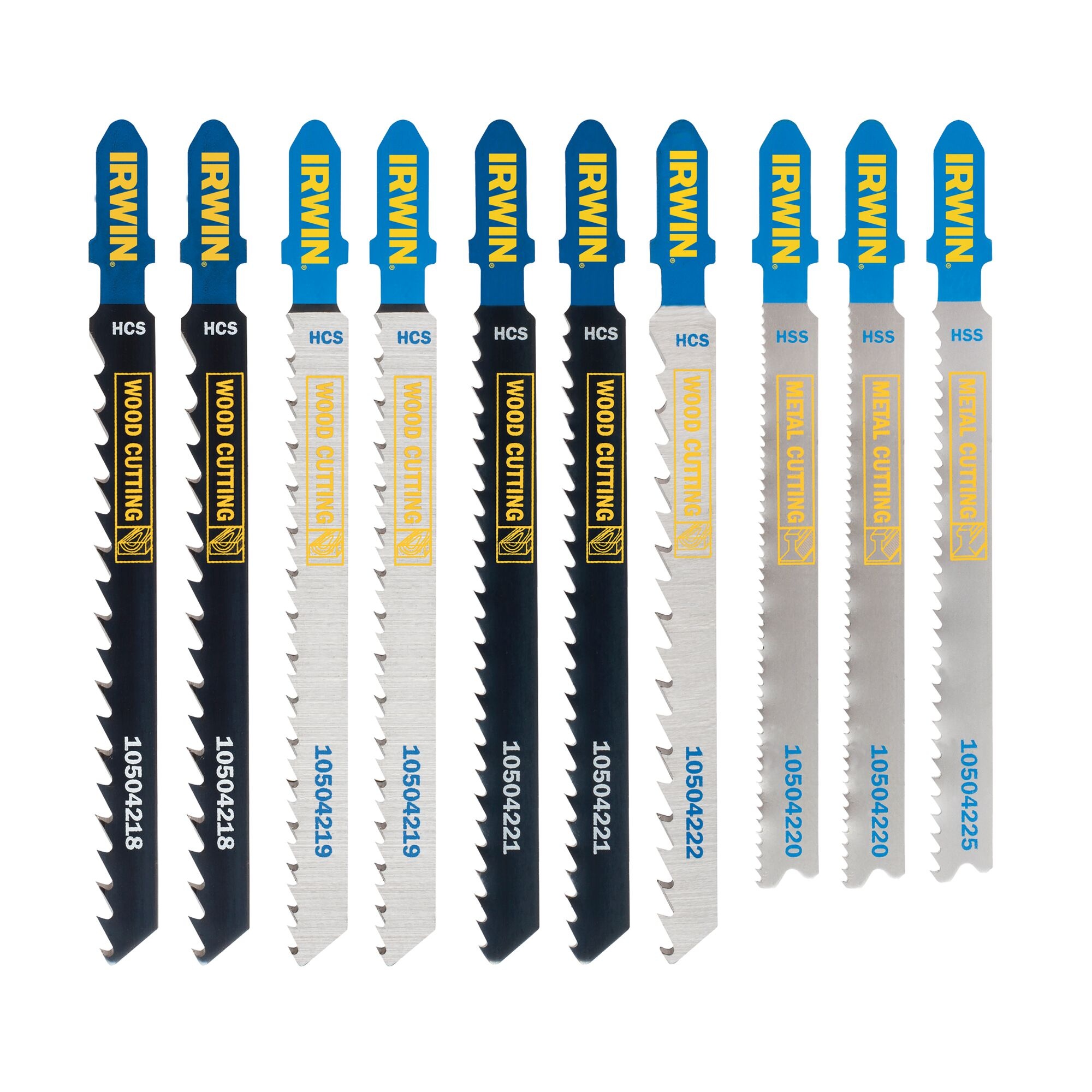IRWIN Set decoupeerzaagbladen 10PCS, T-schacht Hout&metaal