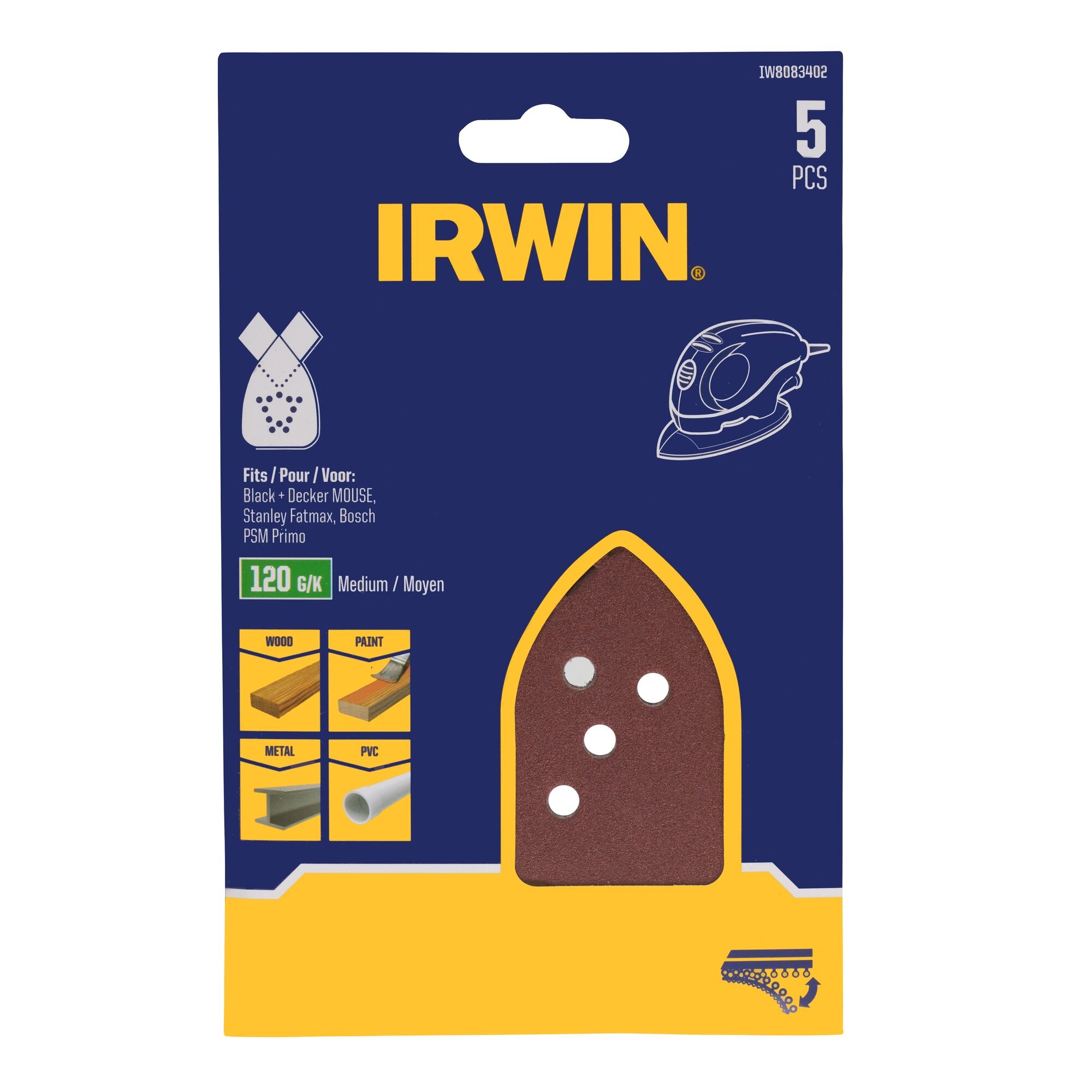 IRWIN Schuurstroken Black&Decker Mouse - K120 - Detailed view of the product