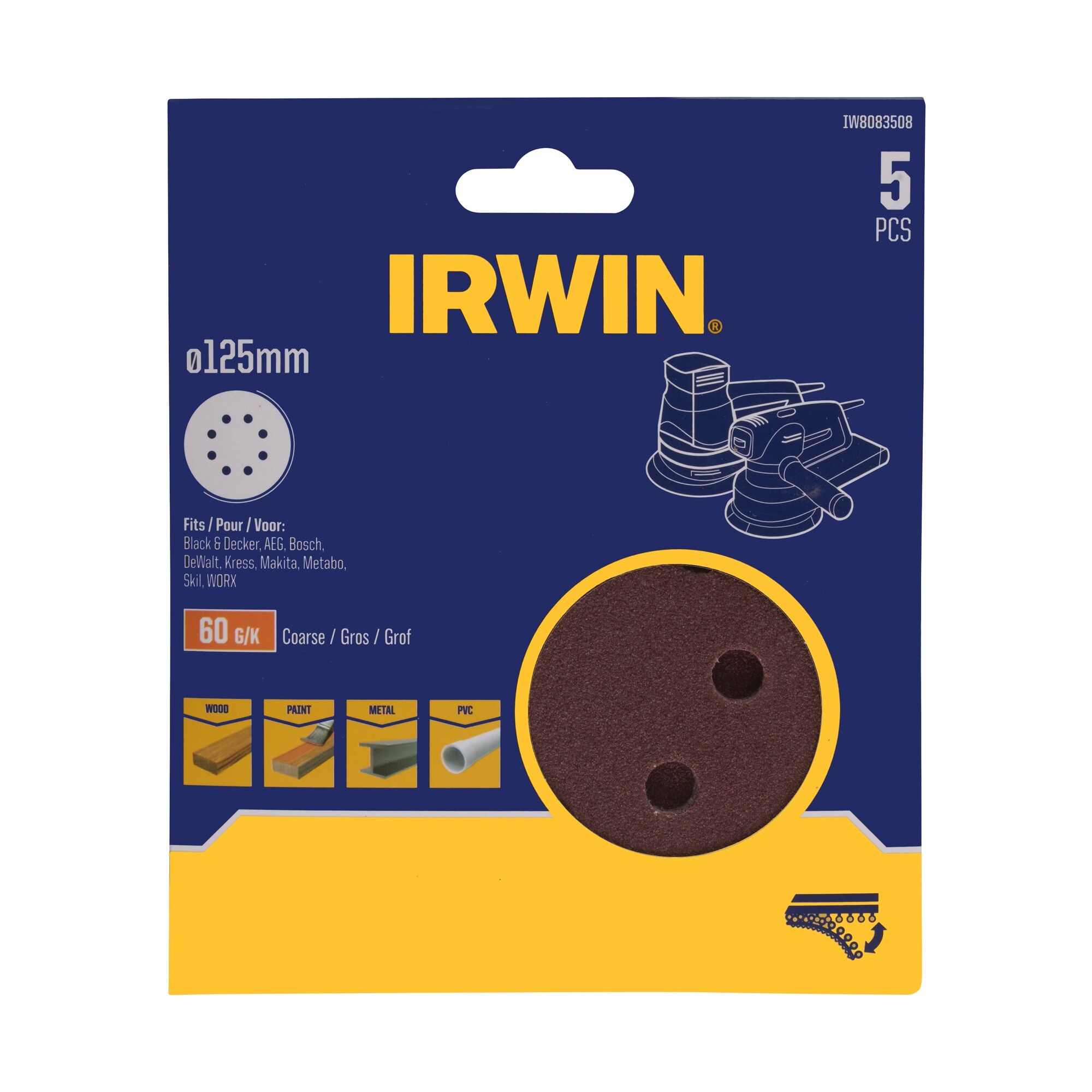 Schuurschijven rond 125 mm, set 10 delig Schuurschijven rond 125 mm, set 10 delig