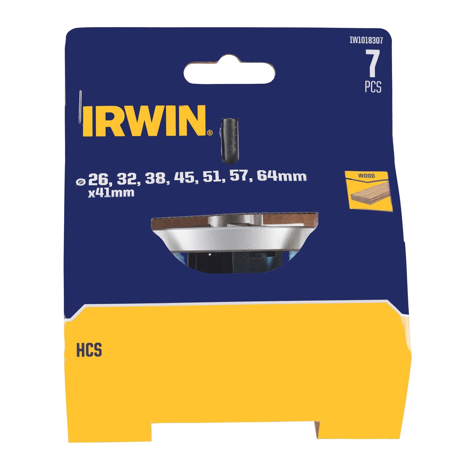 IRWIN Set gatenzagen 7PCS voor hout 26, 32, 38, 45, 51, 57 en 64mm. - Detailed view of the product