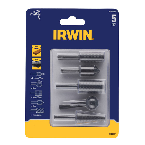 IRWIN Rasp Set 5PCS, 4 raspen en verzinkboor thumbnail 3