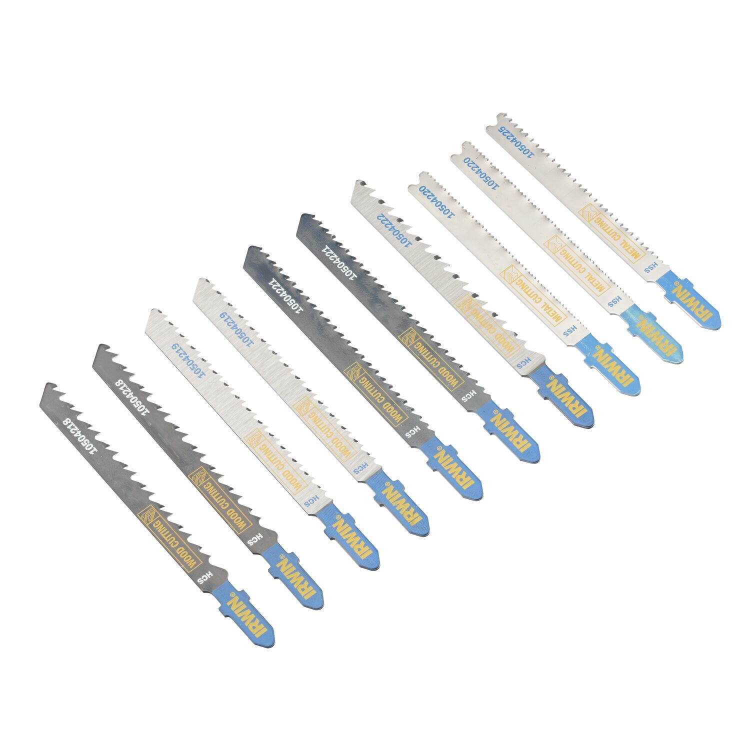 IRWIN Set decoupeerzaagbladen 10PCS, T-schacht Hout&metaal - Detailed view of the product
