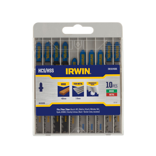 IRWIN Set Pro Performence decoupeerzagen 10PCS mix 7 hout/3 metaal, diverse vertanding, T-aansluiting - Detailed view of the product