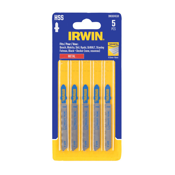 IRWIN Set decoupeerzaagbladen 5PCS Metaal - 0.8-6mm - Detailed view of the product
