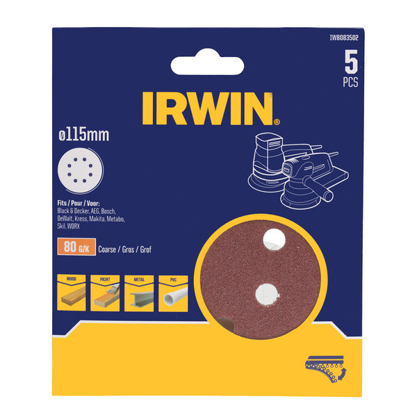 Schuurschijven excentrisch diameter 115mm met klittenband, K80 - Detailed view of the product