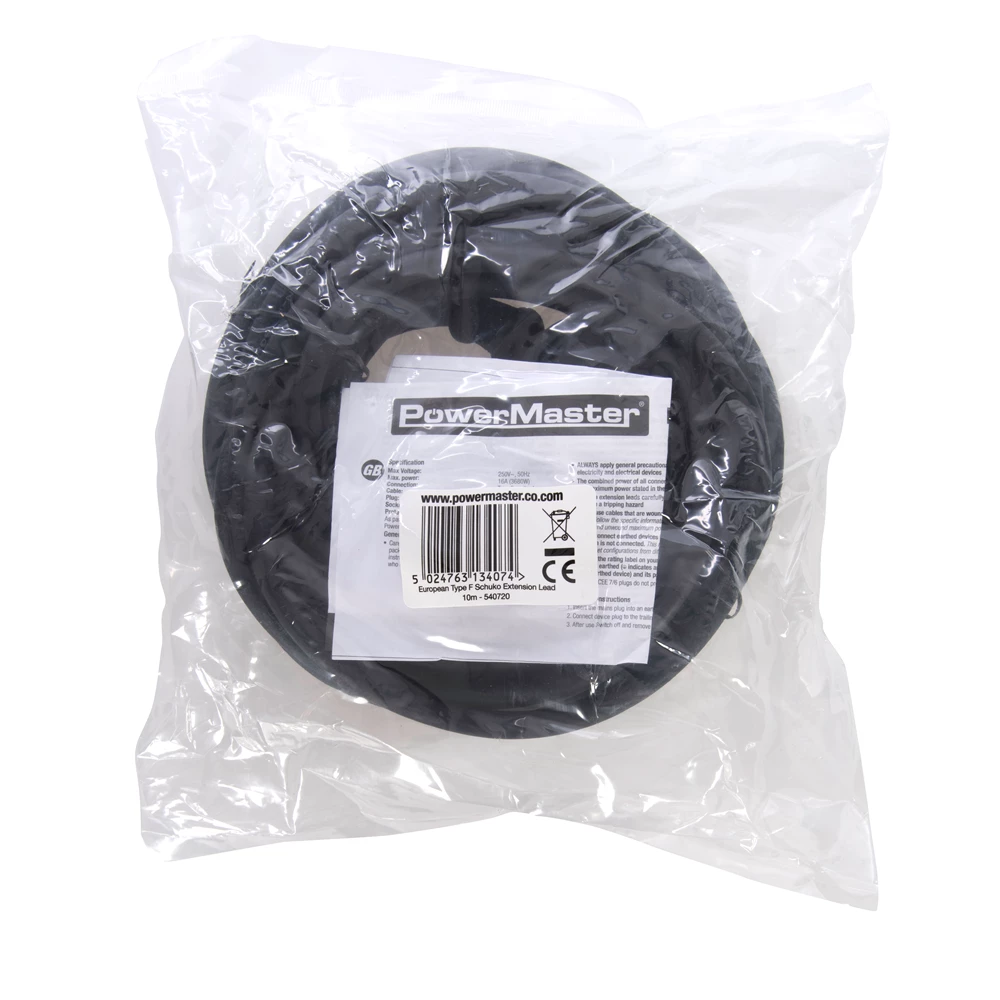 Powermaster F-type Schuko Verlengsnoer 3x 1,5mm - 10m1 230V - Detailed view of the product
