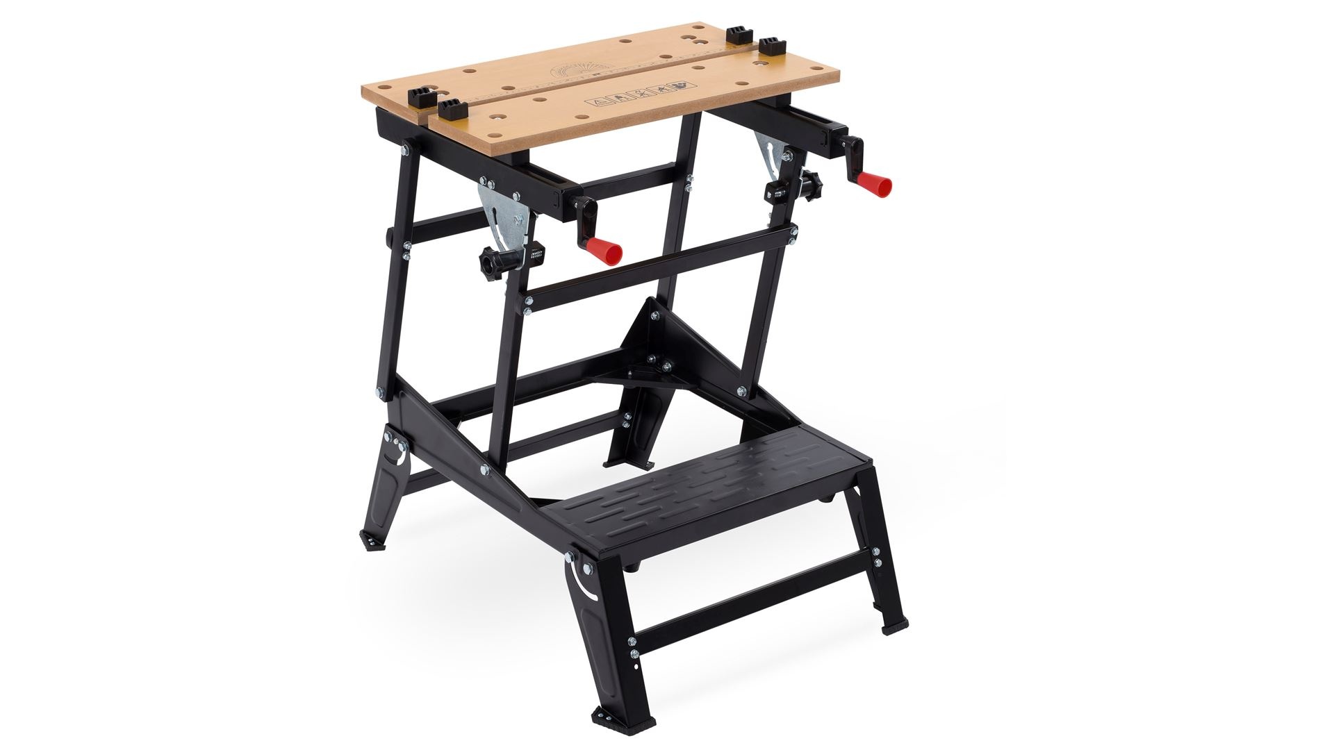 COSTWAY aluminium werkplatform, klapwerkbank met antislipmatten, 150 kg draagvermogen, trapbank veiligheidssloten, trapladder thuis, kantoor, werkplaats, garage, zilver