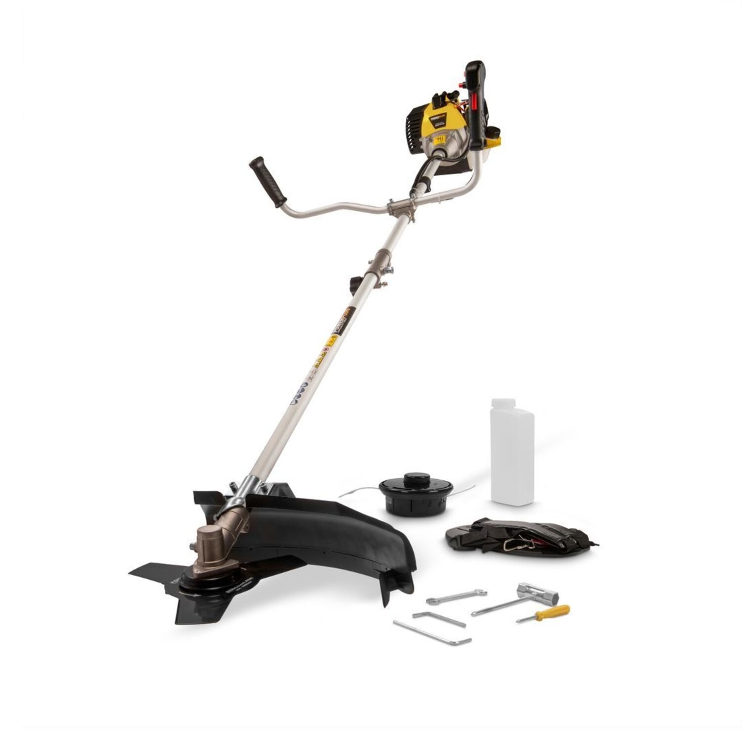 Kibani Kantenmaaier 4-in-1 – Bosmaaier Benzine - 52 cc / 1.9 pk 2-takt Motor – Incl. Onkruidborstel ,Maaidraad, Zaagblad 40-tands en Veiligheidsset Zaagblad 40-tands
