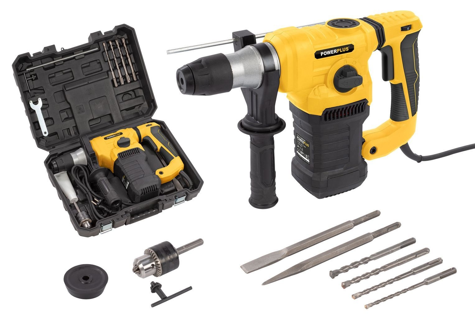 PowerPlus POWX1197 Boorhamer 1500Watt - inclusief 7 accessoires - Detailed view of the product