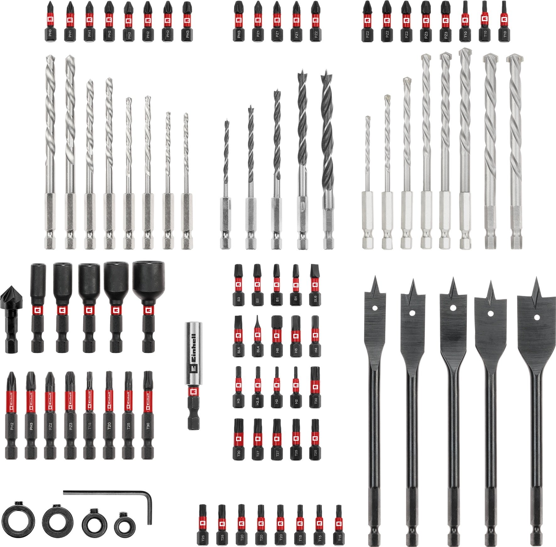 Einhell Boor&Bitsetset 95-Delig XL-Case - Detailed view of the product