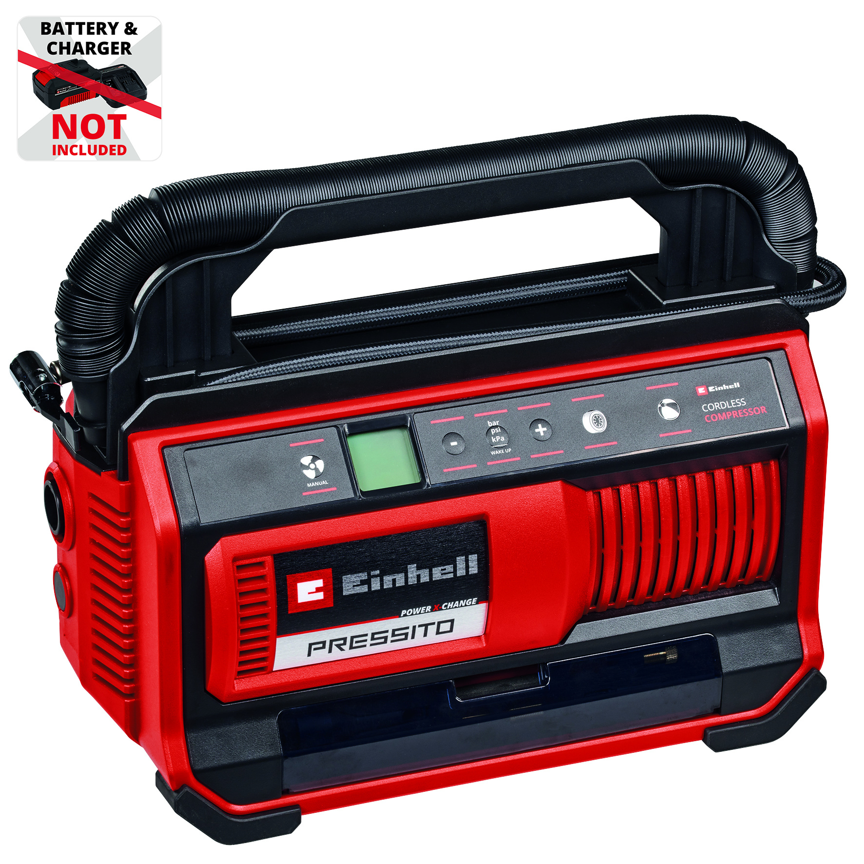 Einhell PRESSITO 18/25 Li Solo - 3in1 Accu Compressor - Power X-Change - Detailed view of the product