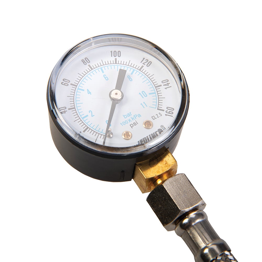 Silverline Waterdrukmeter met Roestvrijstalen Slang - 0 t/m 11 Bar - Detailed view of the product