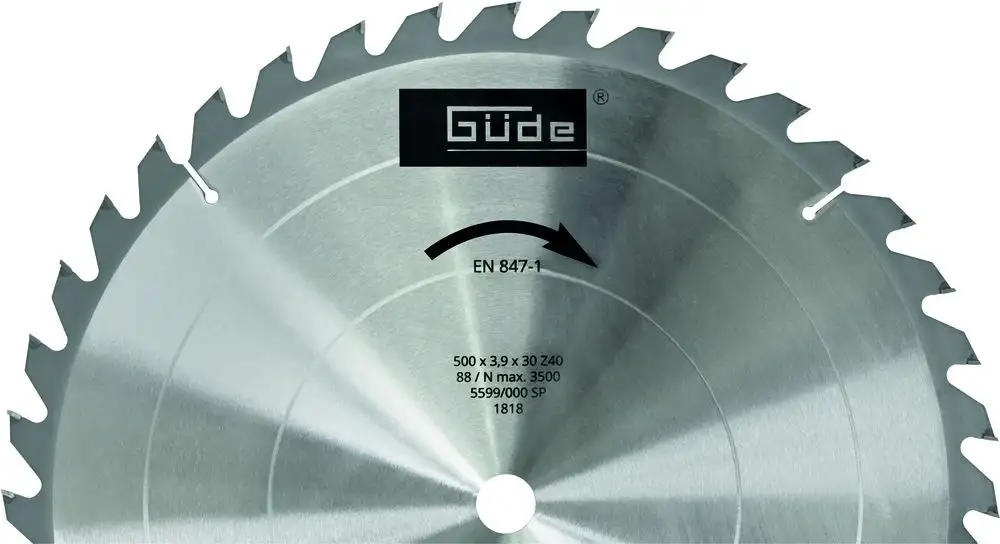 Güde HM Zaagblad 500x30 40Tands - Detailed view of the product