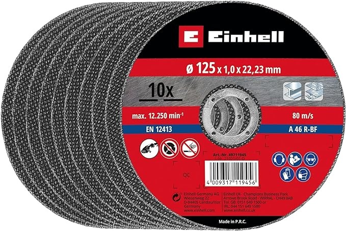 Einhell Slijpschijven dun 125x1,0 mm - 10 stuks