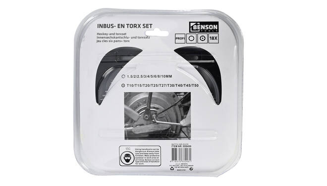 Inbus + torx sleutelset 18 dlg profi box - Detailed view of the product