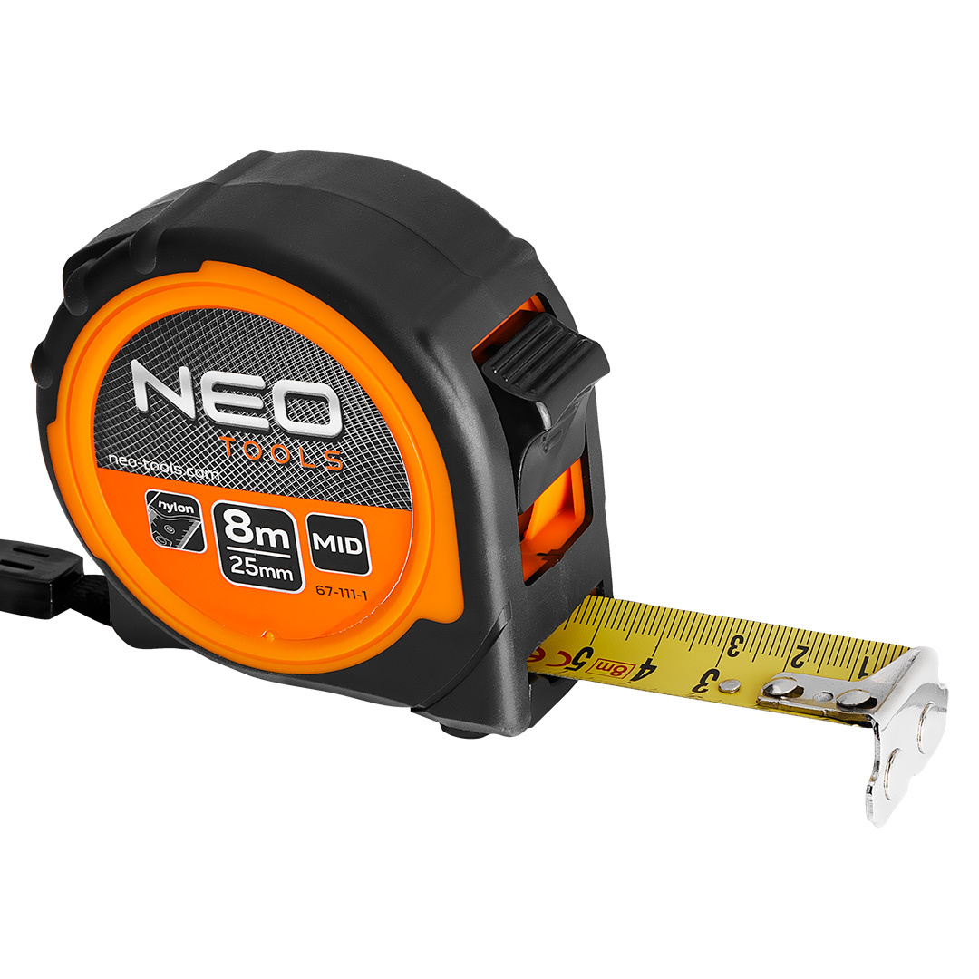 NEO Rolmaat 8mtr, Magnetisch dubbel slot