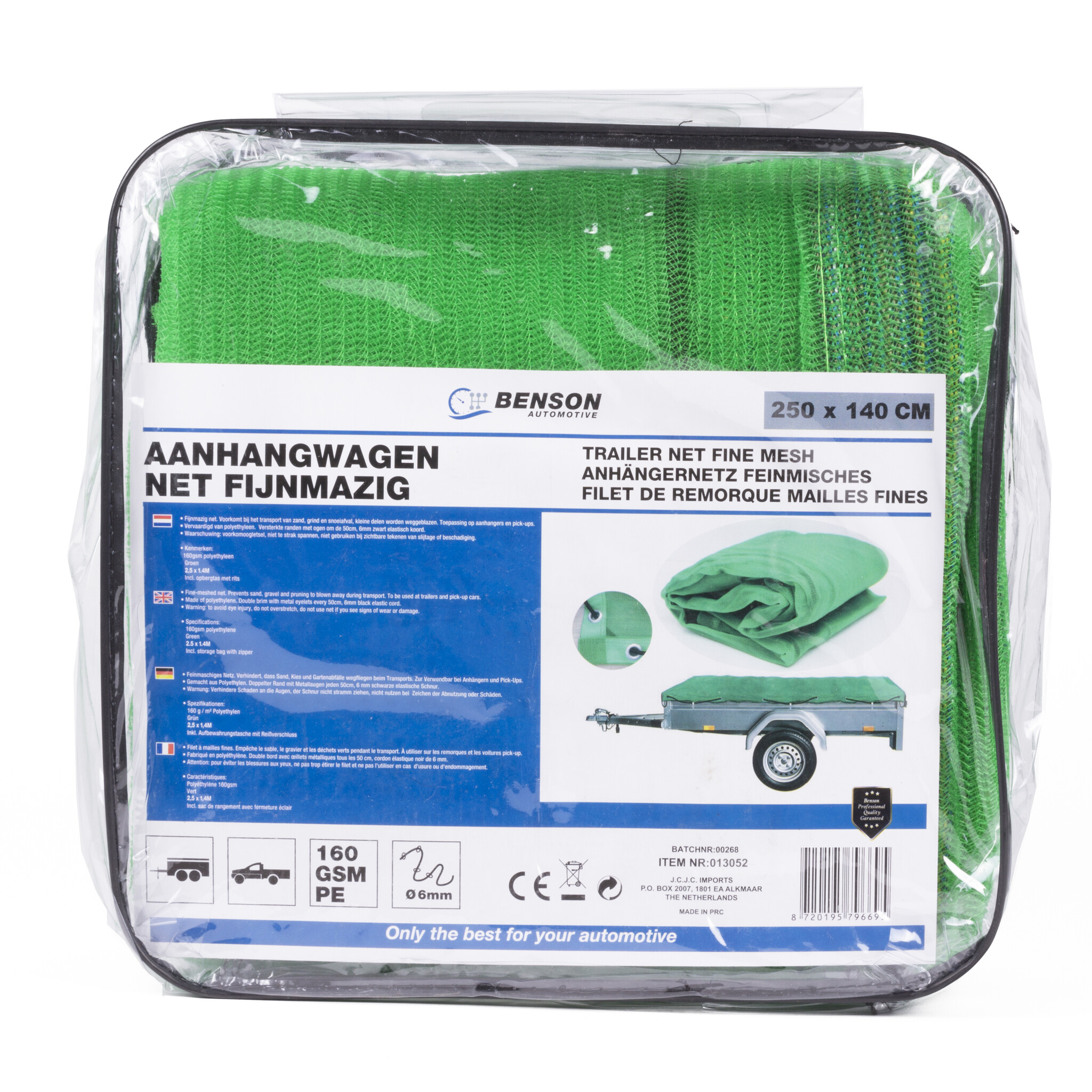 Aanhangwagen net fijnmazig 2,5 x 1,4 mtr in tas - Detailed view of the product