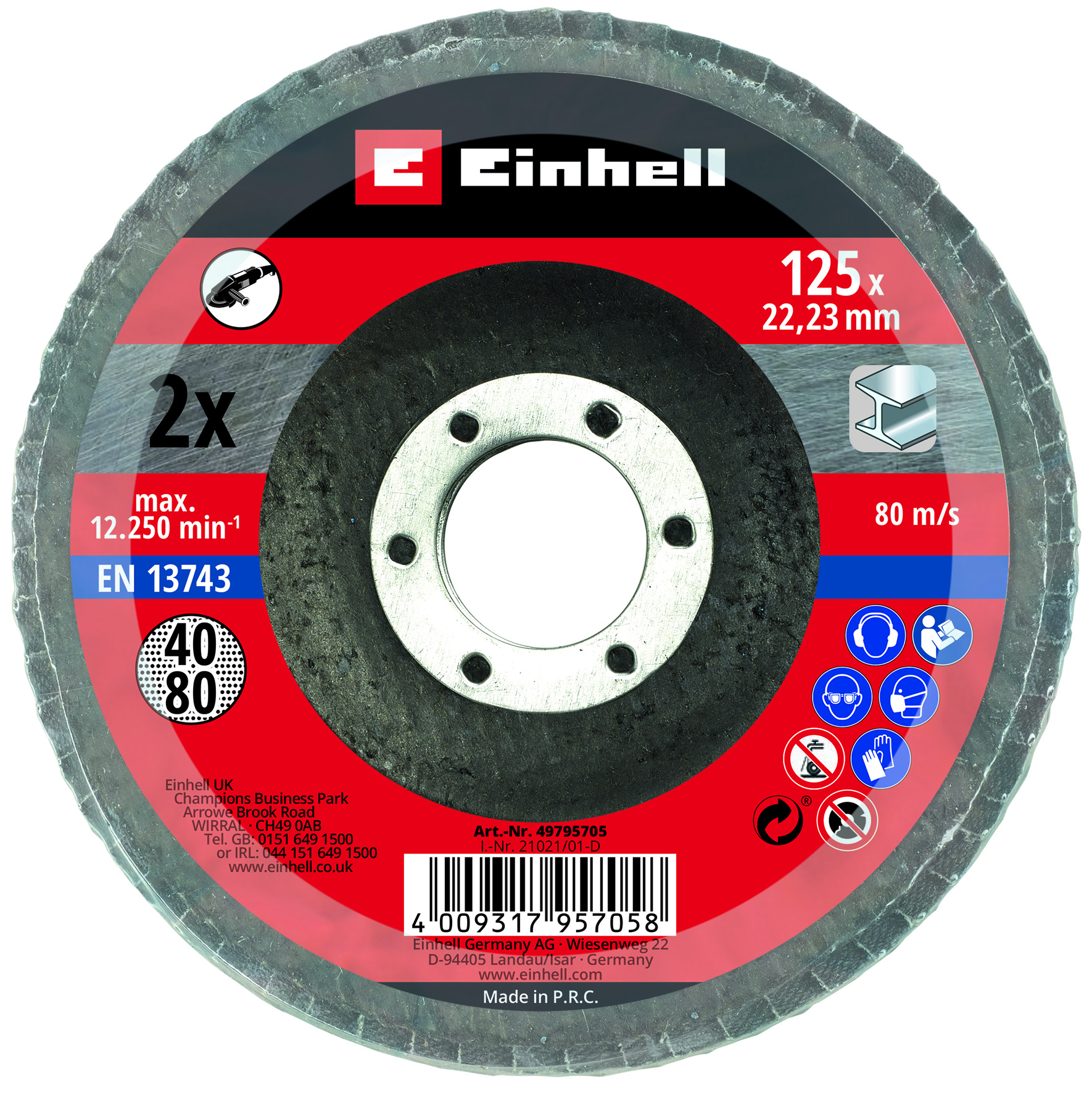 Einhell Lamellenschijvenset - 2-delig -Ø125x22 mm - Cut-Fix - Detailed view of the product