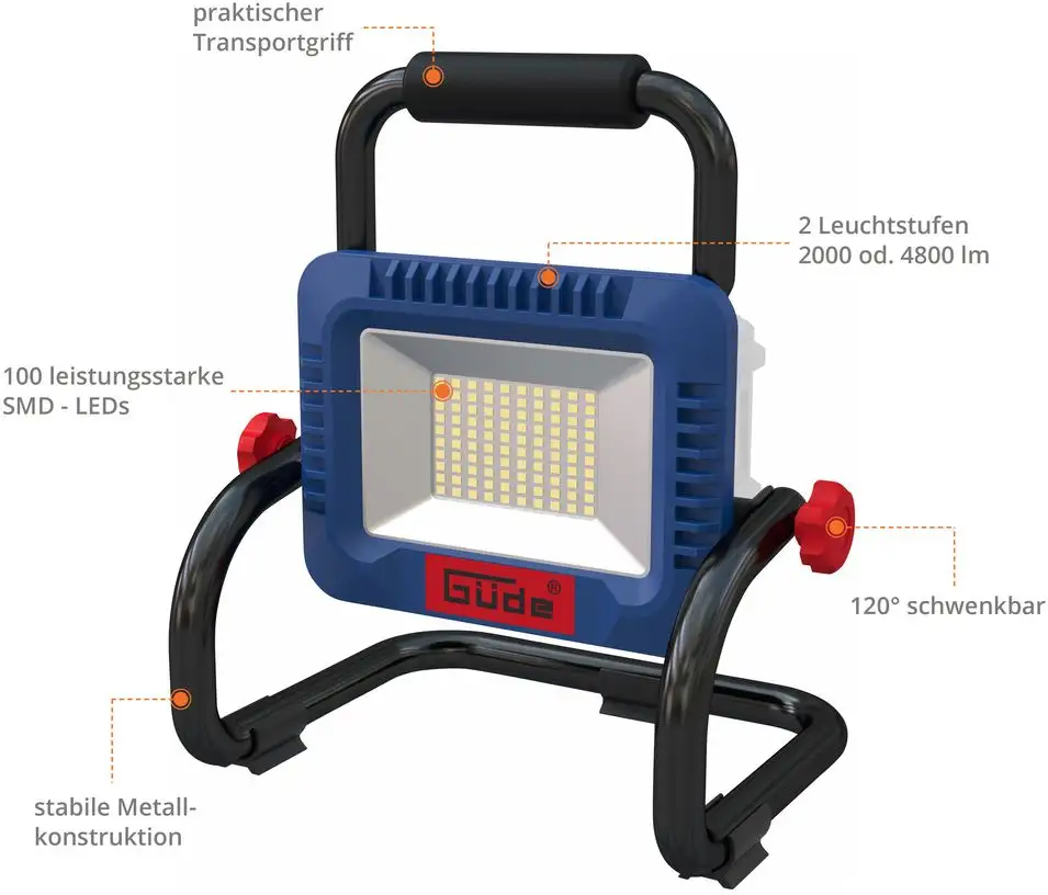 Güde Accu Bouwlamp LED - LS 18-0 - Detailed view of the product