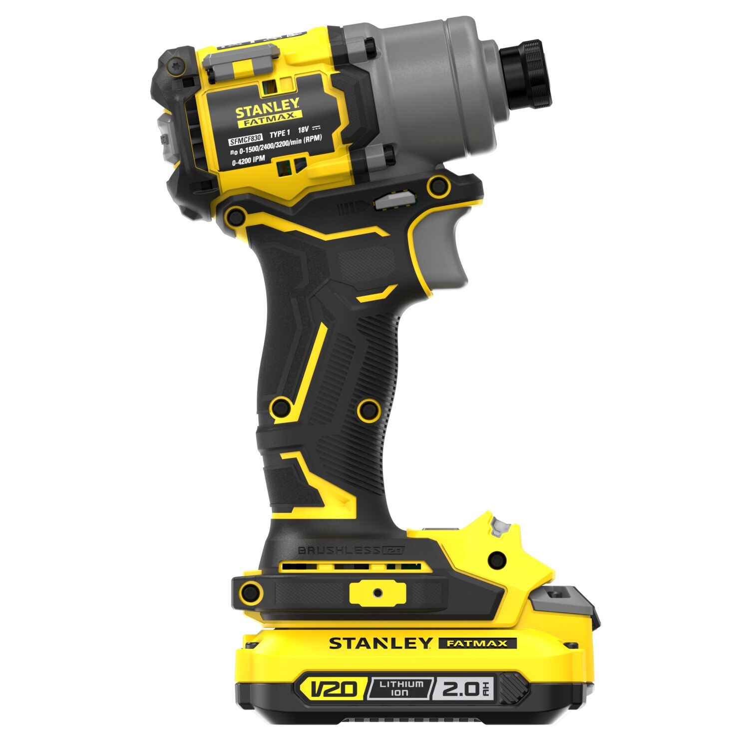 Stanley SFMCF830D2K-QW Brushless V20 Li-Ion 18V Slagschroevendraaier– Inclusief 2x 2.0Ah Accu, Lader en Koffer - Detailed view of the product