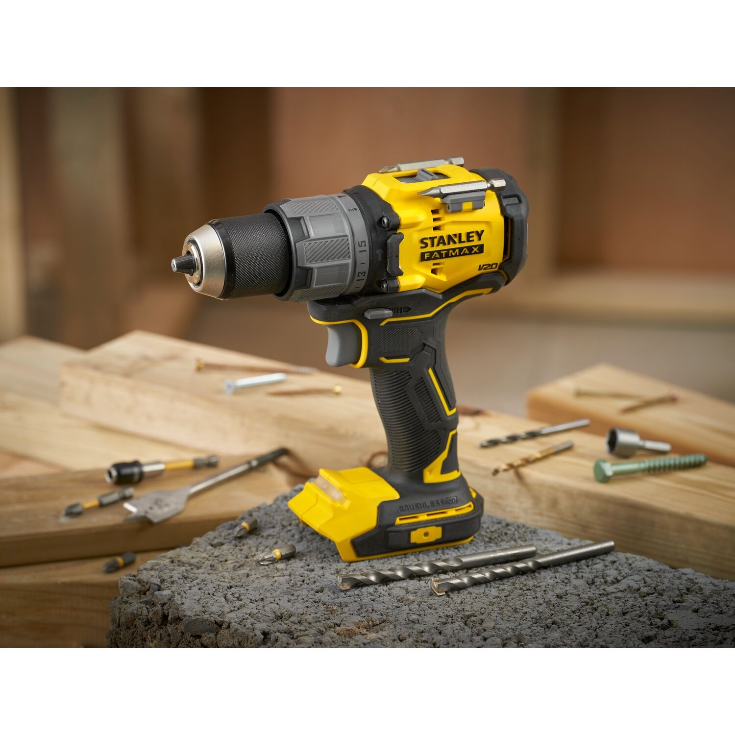 Stanley SFMCD726D2K Brushless V20 Li-Ion 18V Klopboormachine– Inclusief 2x 2.0Ah Accu, Lader en Koffer - Detailed view of the product