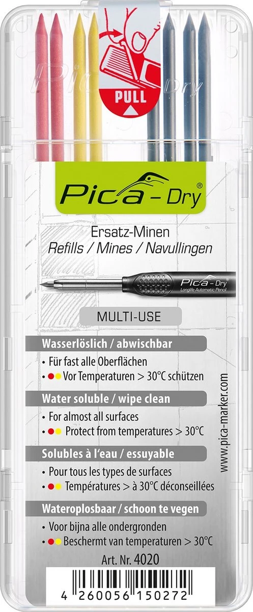 Pica-Dry 4020 Navulling multikleur - 8 staafjes - Detailed view of the product