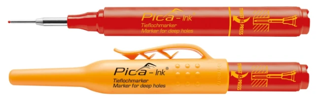 Pica-Ink 150/40 Markeerstift voor diepe gaten rood - Detailed view of the product