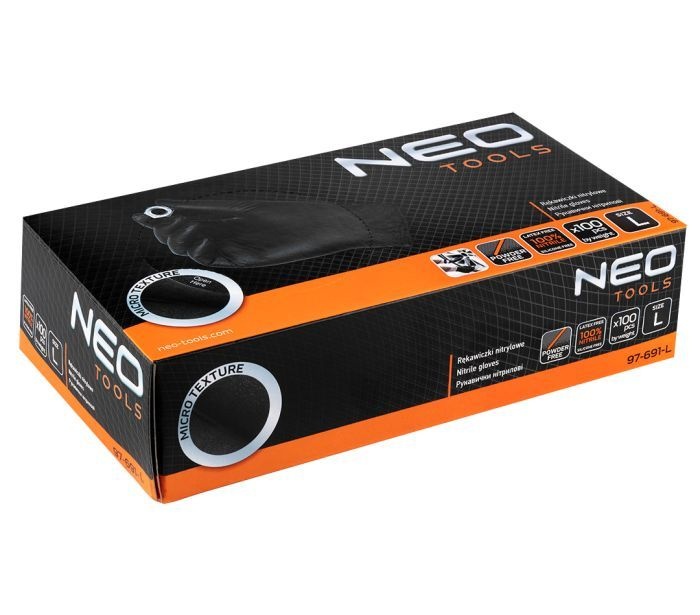 Nitril handschoenen, zwart 100 stk, maat L - Detailed view of the product
