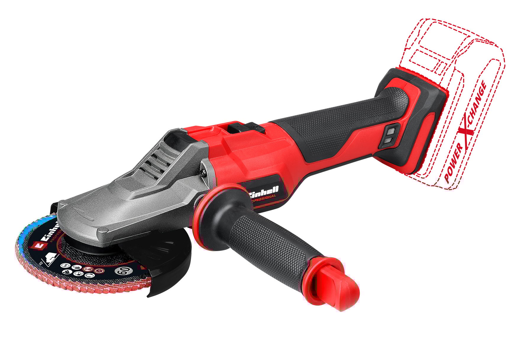 Einhell TP-AG 18/125 F Li BL Solo - Accu Platkop Haakse Slijper -Ø125 mm - Power X-Change - Detailed view of the product