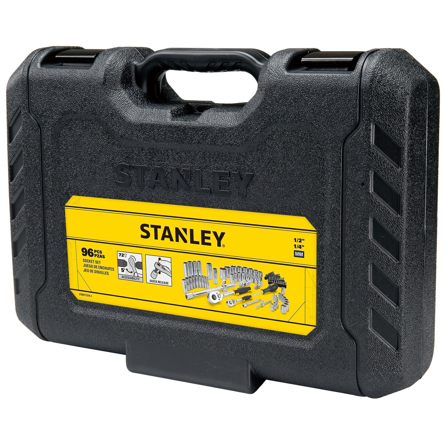 Stanley 96-delige sleutel-en dopsleutelset 1/4&1/2 - Detailed view of the product