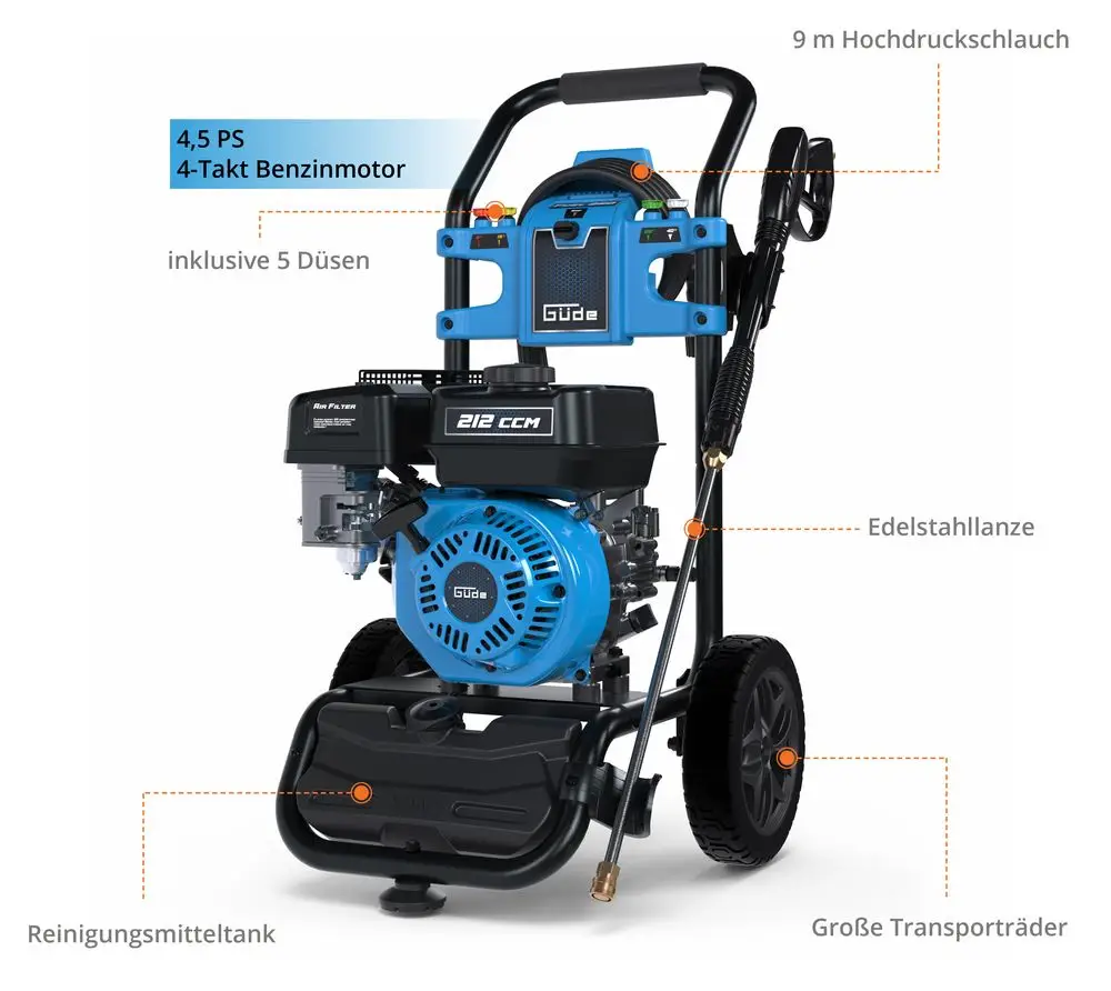 Güde Benzine Hogedrukreiniger 254 Bar - Detailed view of the product