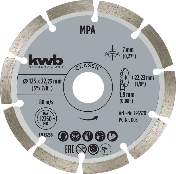 Diamant Doorslijpschijf 125 mm– Segmented Rim