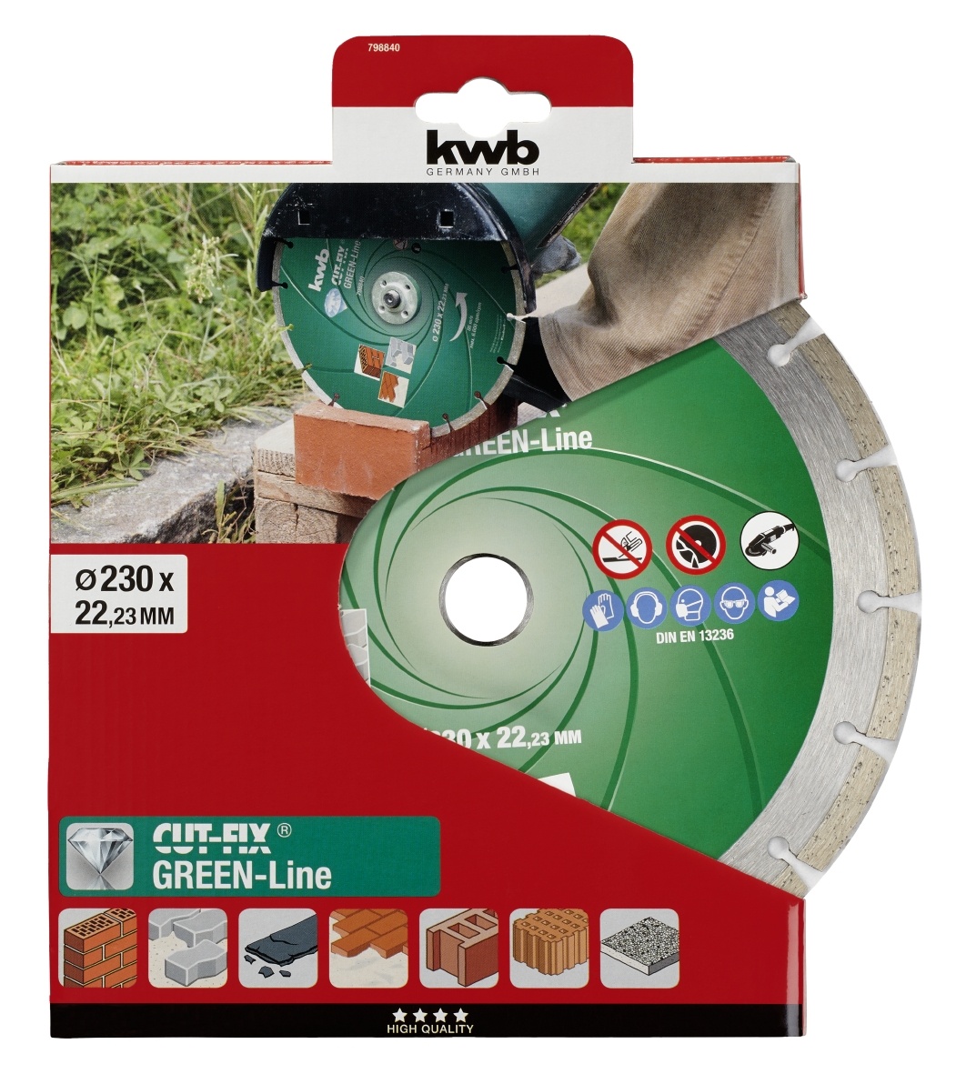 Diamant Doorslijpschijf 230 mm– Segmented Rim (Dry Cutting) GREEN LINE