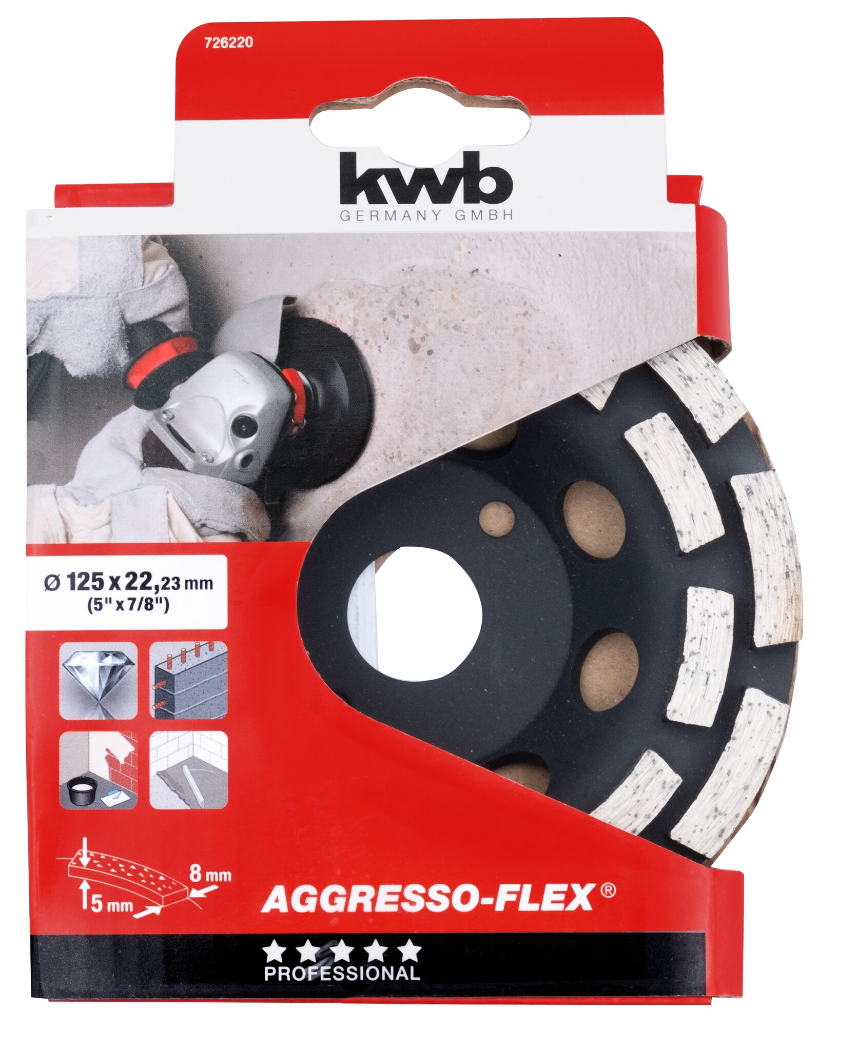 Diamant Slijpplaat 125 mm– 2-RIJEN thumbnail 3