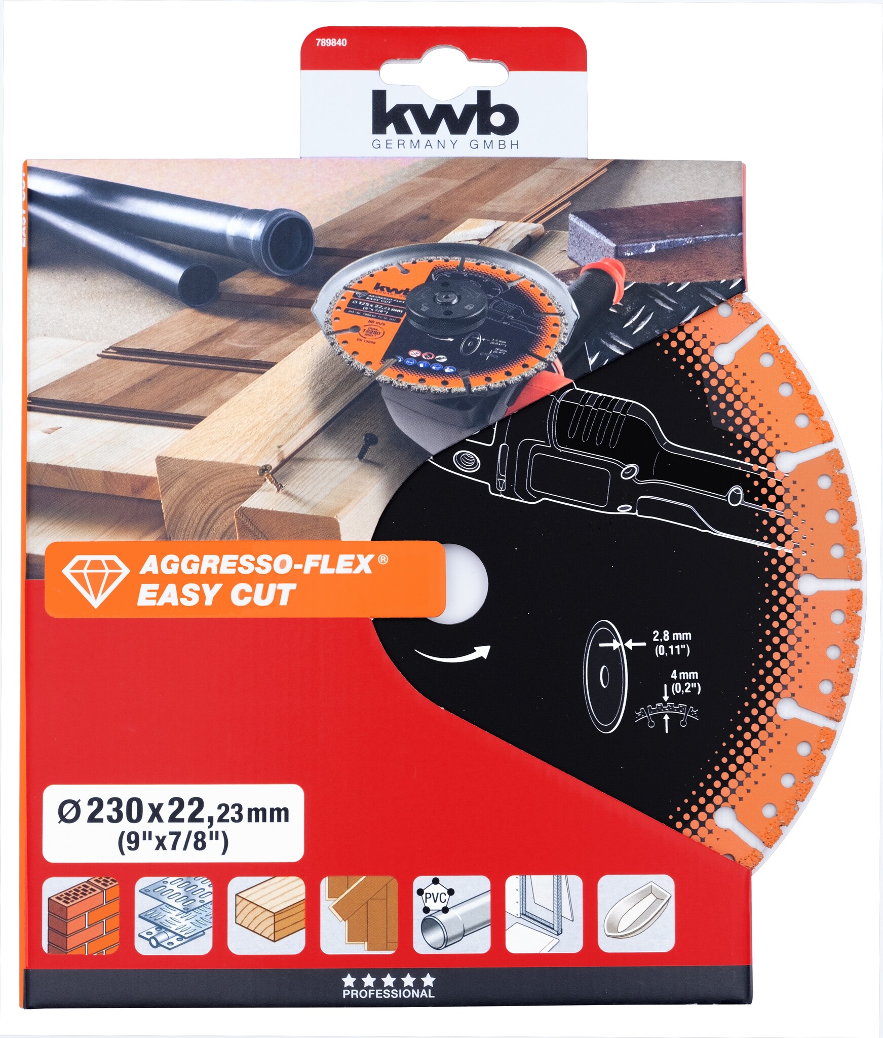 KWB MULTICUT Diamantzaagblad met Segmentrand 230 mm– Multicut thumbnail 4