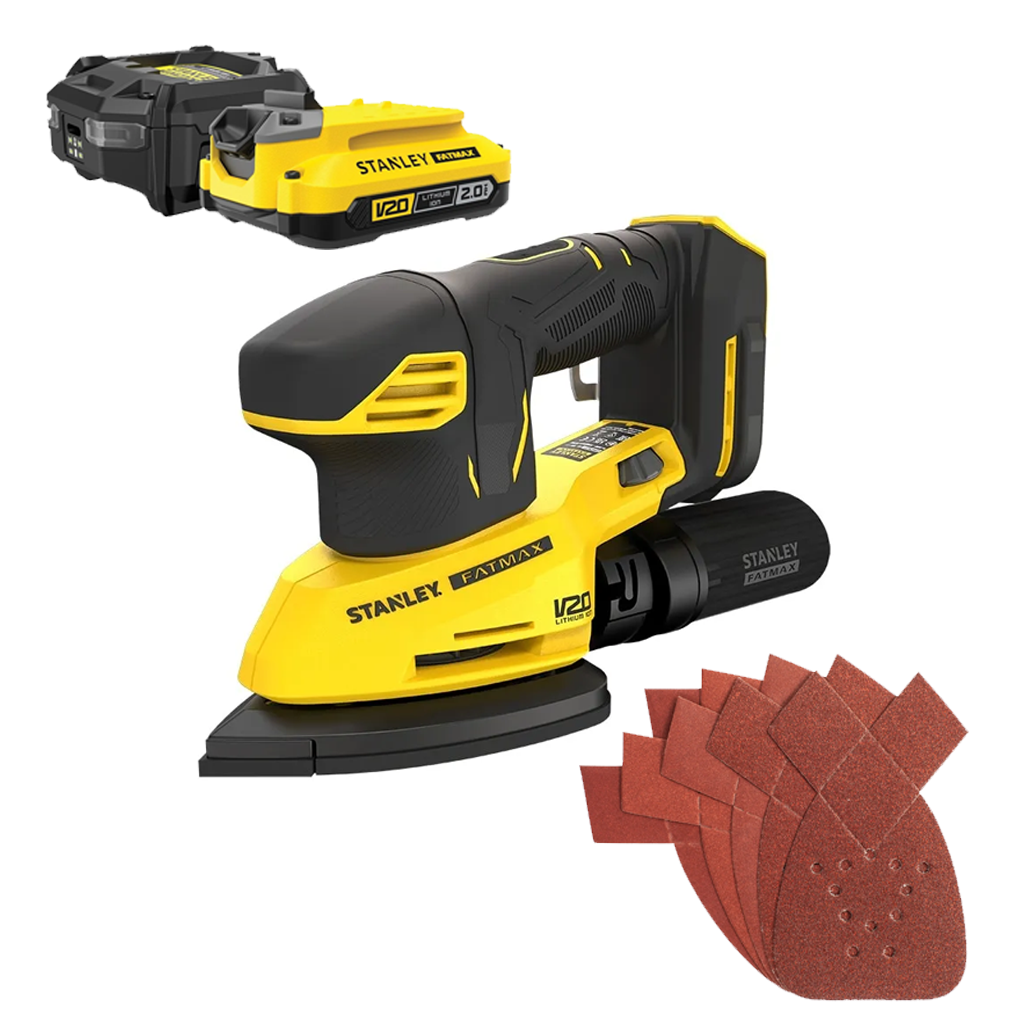 Stanley SFMCW221B-XJ Schuurmachine 18V SOLO - Brushless - STARTERKIT afbeelding