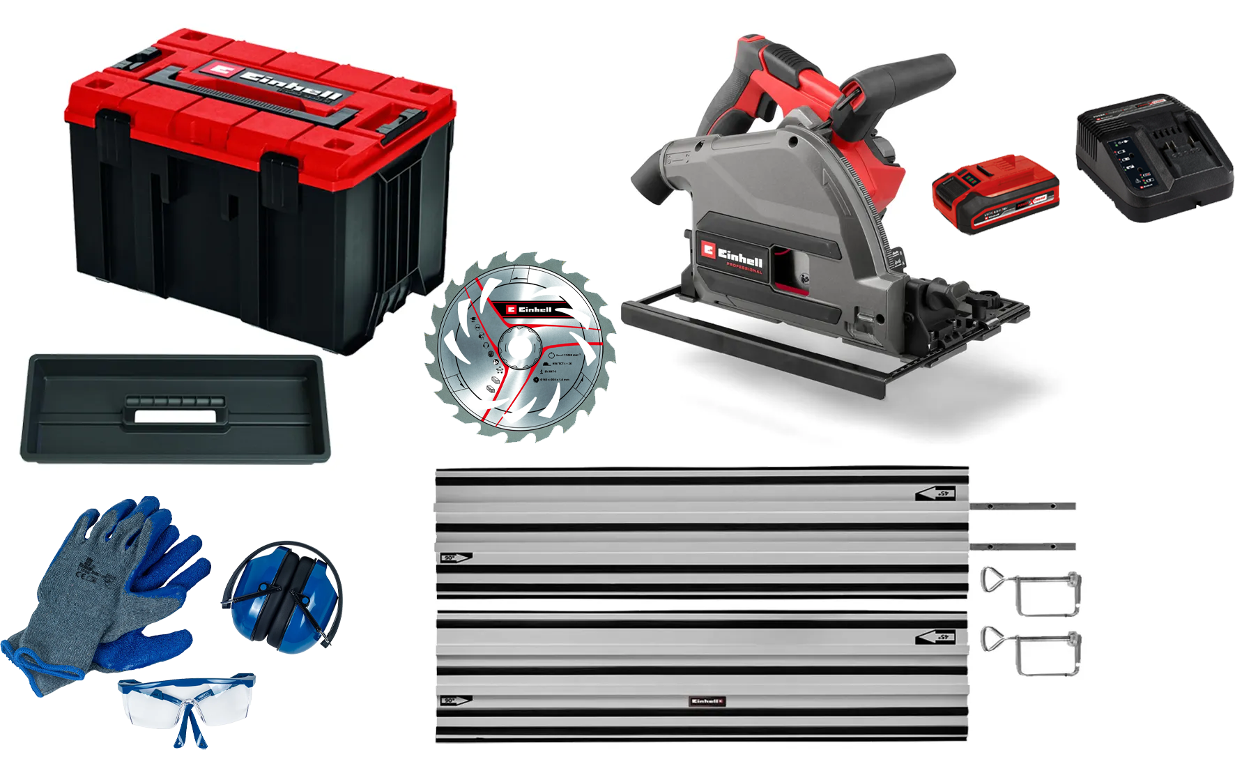 Einhell TP-PS 18/165 Incl geleiderail, M-Case & 4.0Ah starterkit