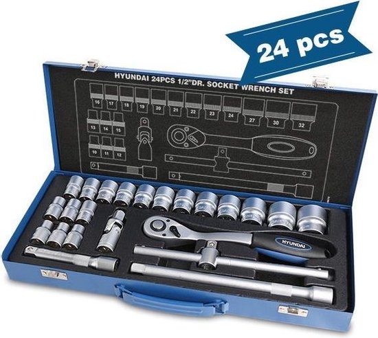 Hyundai professionele gereedschapset 1/2 24-delig afbeelding