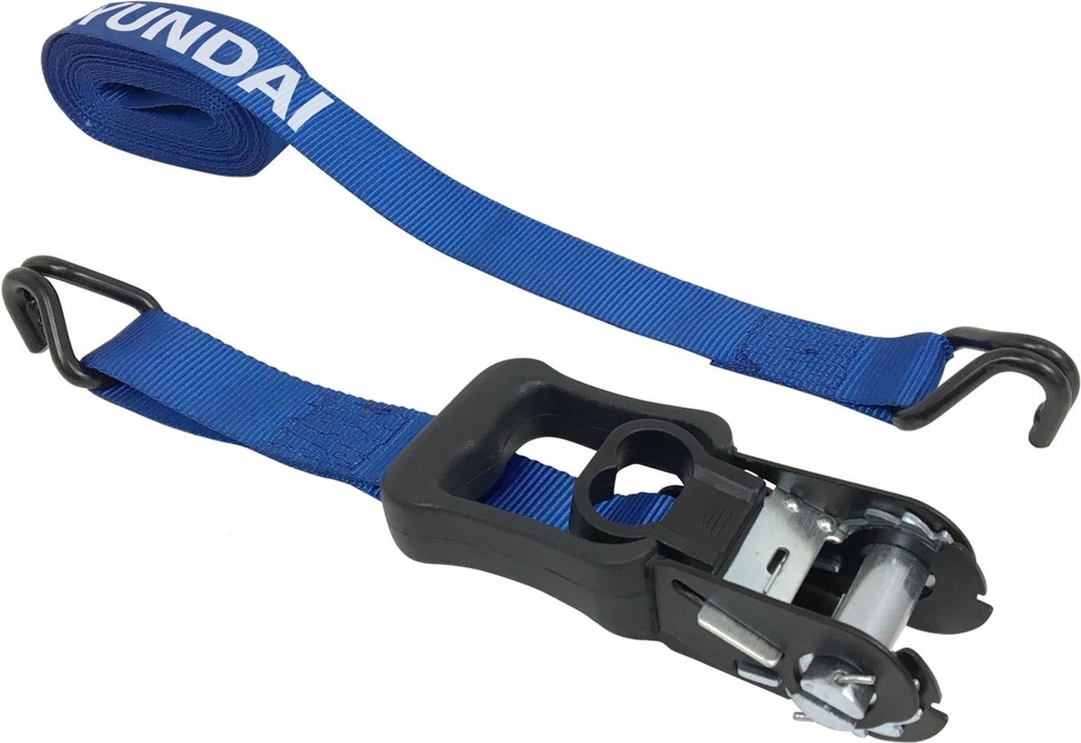 HYUNDAI spanband met ratel 30 mm x 5 m - Polypropyleen met metalen ratel en haken - keurmerk GS/Tüv afbeelding