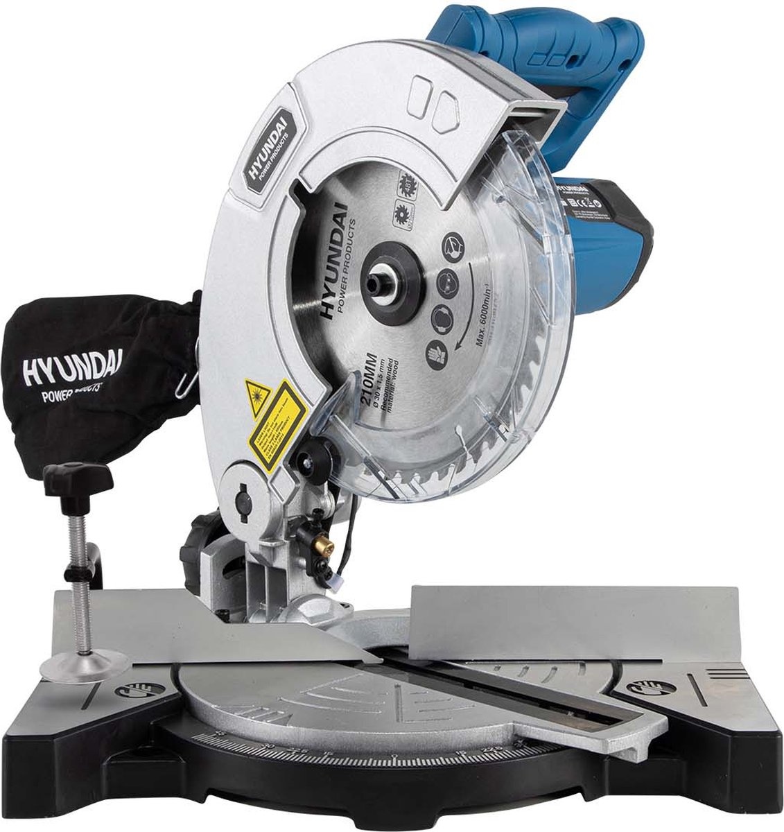 Hyundai afkortzaag 1100W - Verstekzaag - Zaagmachine - Kantelbaar met Lasergeleider afbeelding