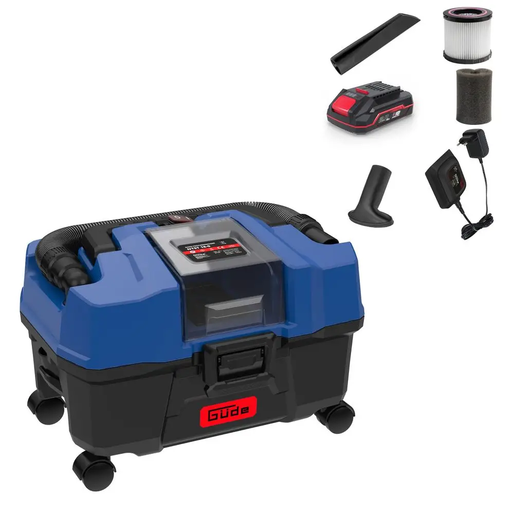 Güde Accu Nat- en Droogzuiger NTST 18-201-05 – 18V E³ incl. accu en lader