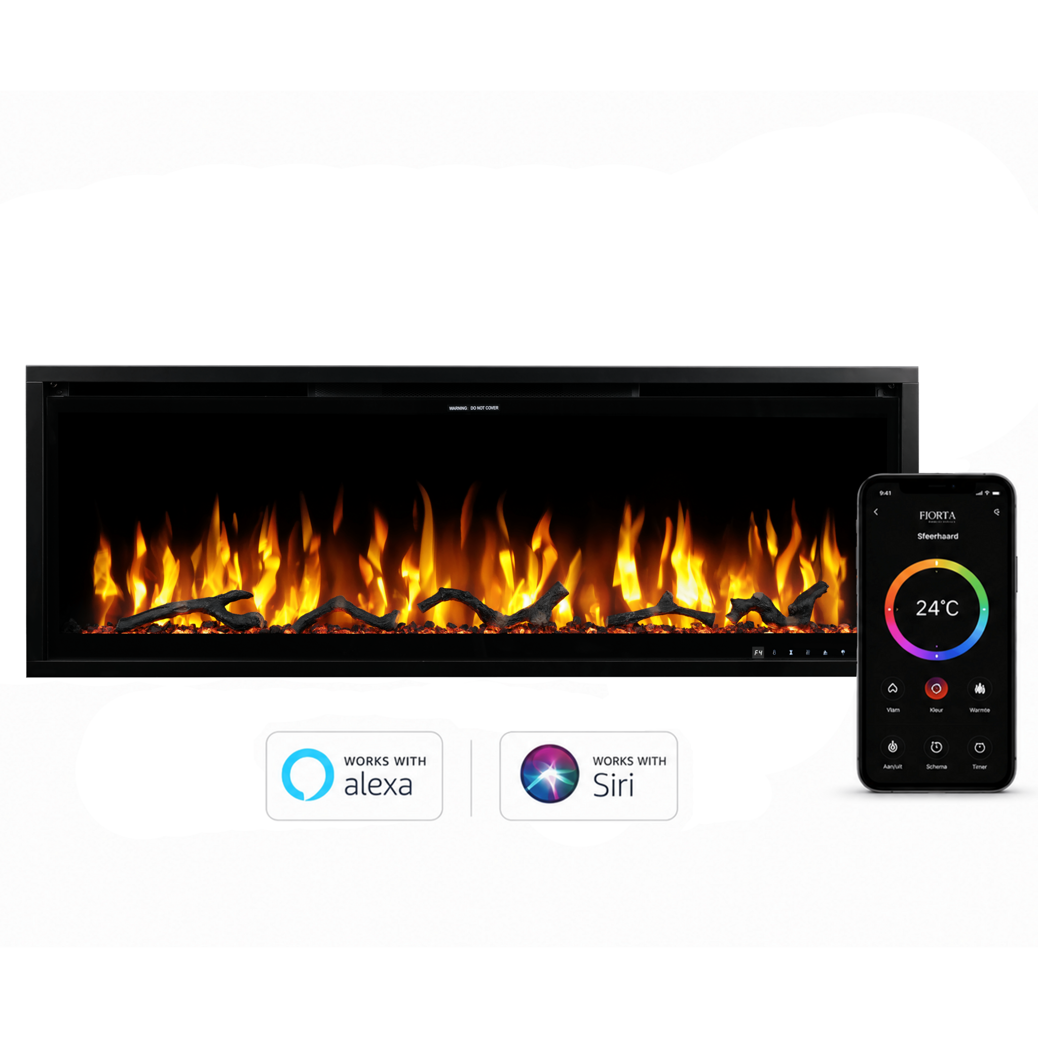 FJORTA Elektrische Sfeerhaard 50" ODIN – 127 cm – 800 / 1600 Watt