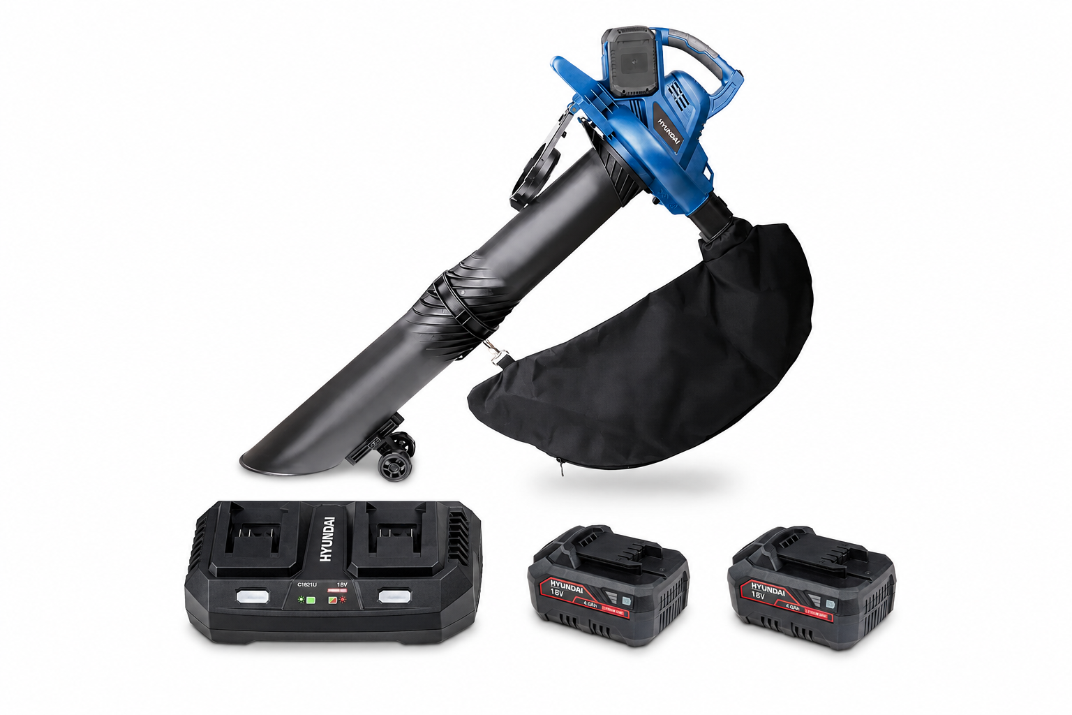 Hyundai 40V 3-in-1 Accu Bladblazer KIT – Inclusief 2x 4,0Ah Accu en Duo-lader