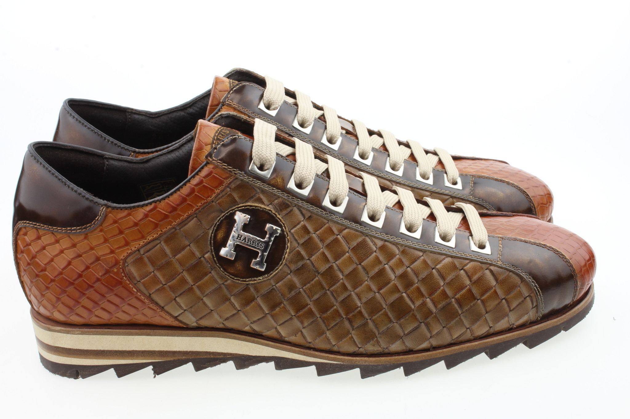 Harris Heren Sneakers Bruin croco sneaker | Van den Assem