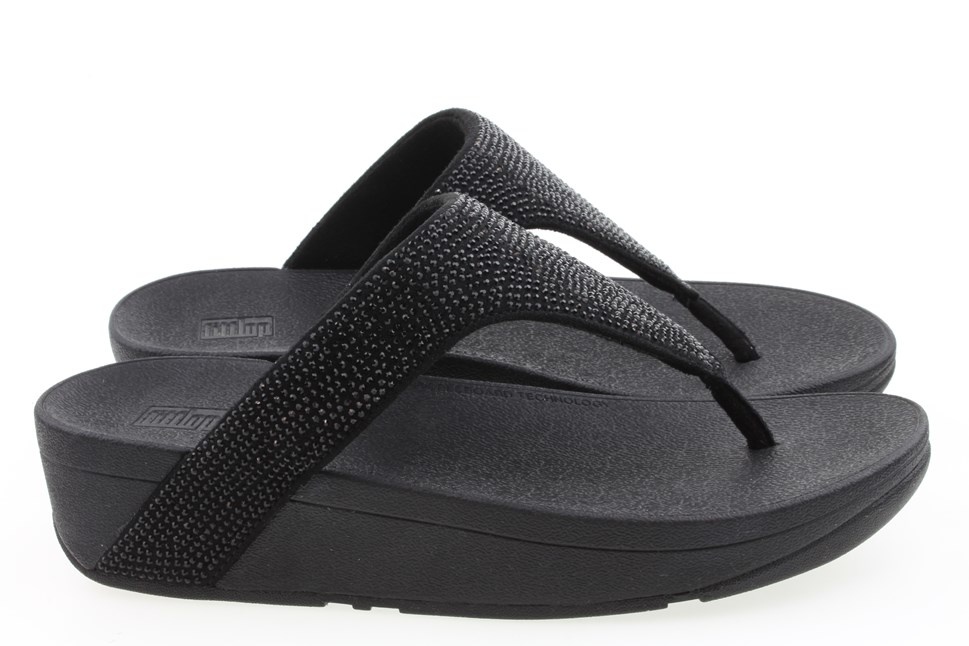 Shop FitFlop TM LottieTM toe shimmercrystal Zwart online | Bekijk de  Collectie
