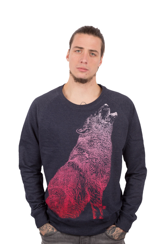 Howling Wolf Sweater - Iris - Recycled