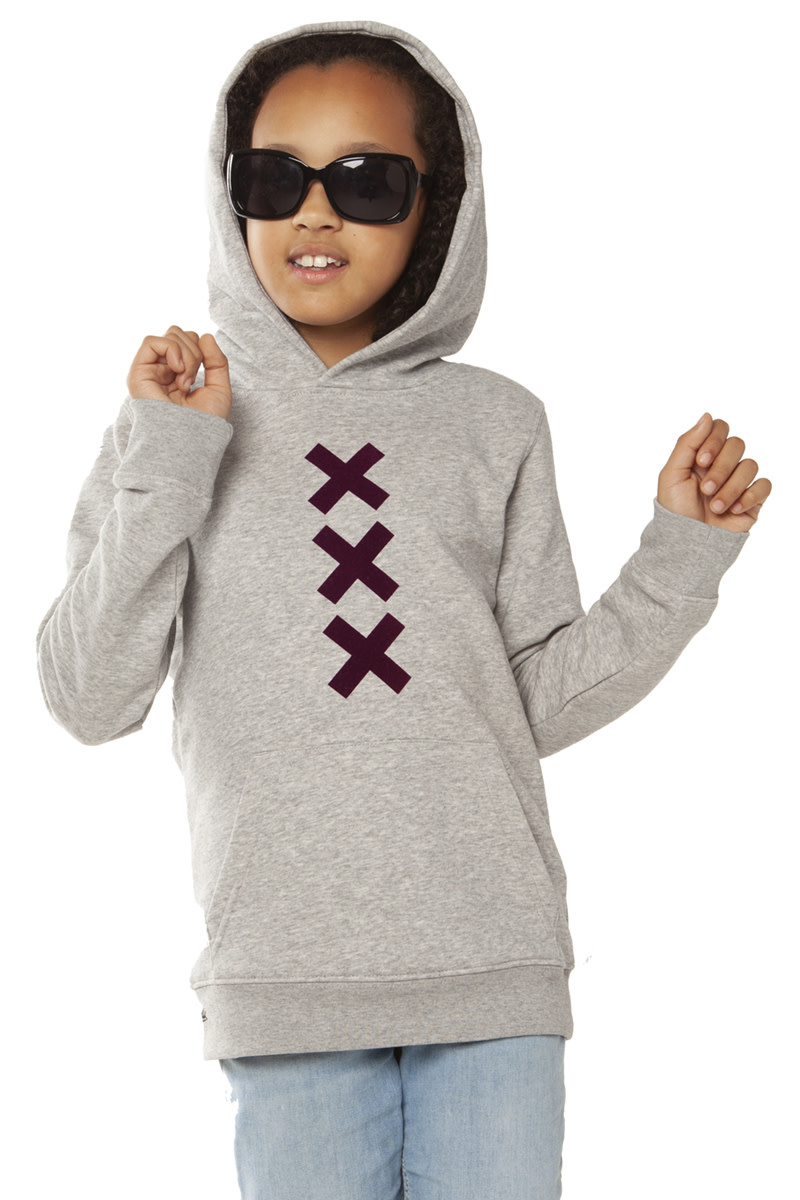 XXX Amsterdam Hoodie - Heather Grey (Burgundy Suede)